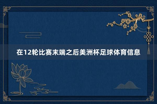 在12轮比赛末端之后美洲杯足球体育信息