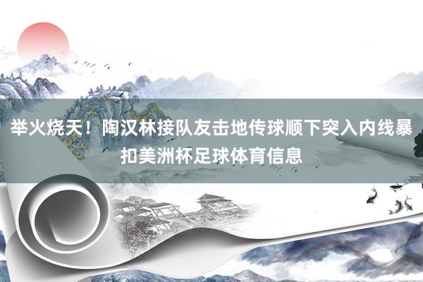 举火烧天！陶汉林接队友击地传球顺下突入内线暴扣美洲杯足球体育信息
