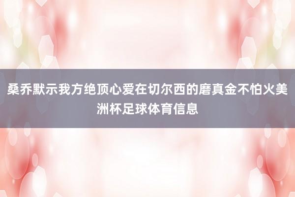 桑乔默示我方绝顶心爱在切尔西的磨真金不怕火美洲杯足球体育信息