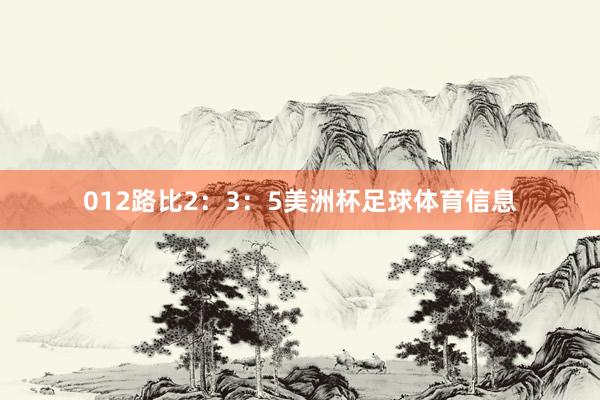 012路比2：3：5美洲杯足球体育信息