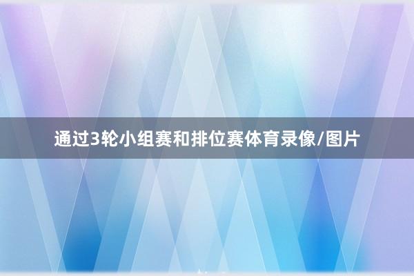 通过3轮小组赛和排位赛体育录像/图片