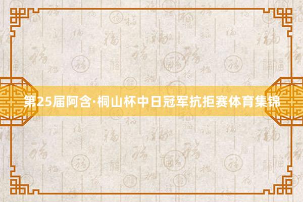 第25届阿含·桐山杯中日冠军抗拒赛体育集锦