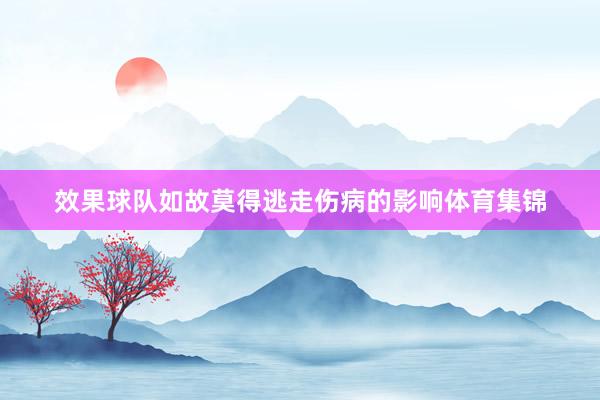 效果球队如故莫得逃走伤病的影响体育集锦