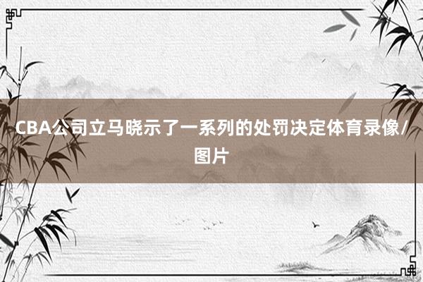 CBA公司立马晓示了一系列的处罚决定体育录像/图片