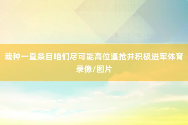 栽种一直条目咱们尽可能高位逼抢并积极进军体育录像/图片