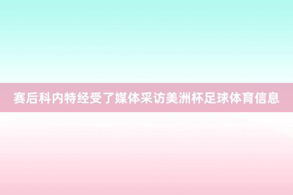 赛后科内特经受了媒体采访美洲杯足球体育信息