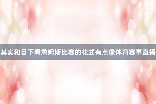 其实和目下看詹姆斯比赛的花式有点像体育赛事直播