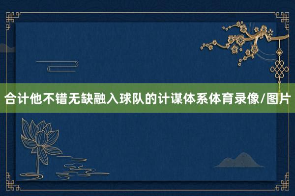 合计他不错无缺融入球队的计谋体系体育录像/图片