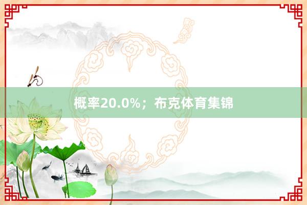 概率20.0%；布克体育集锦