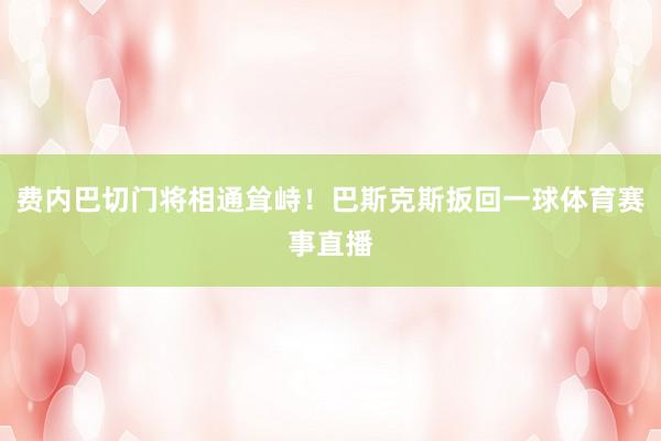 费内巴切门将相通耸峙!巴斯克斯扳回一球体育赛事直播