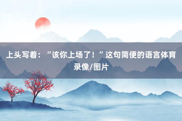 上头写着：“该你上场了！”这句简便的语言体育录像/图片