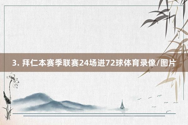 3. 拜仁本赛季联赛24场进72球体育录像/图片