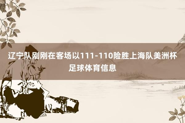 辽宁队刚刚在客场以111-110险胜上海队美洲杯足球体育信息