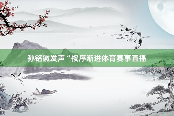 孙铭徽发声“按序渐进体育赛事直播