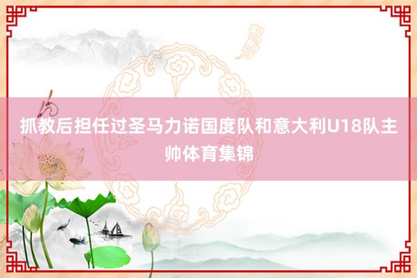 抓教后担任过圣马力诺国度队和意大利U18队主帅体育集锦