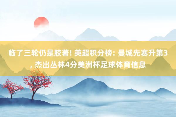 临了三轮仍是胶著! 英超积分榜: 曼城先赛升第3, 杰出丛林4分美洲杯足球体育信息