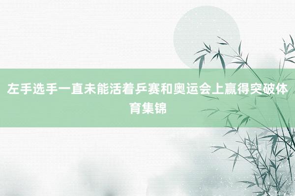 左手选手一直未能活着乒赛和奥运会上赢得突破体育集锦