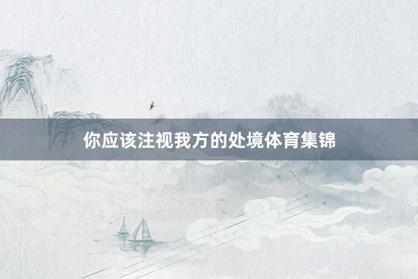 你应该注视我方的处境体育集锦