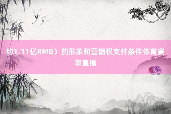 约1.11亿RMB）的形象和营销权支付条件体育赛事直播