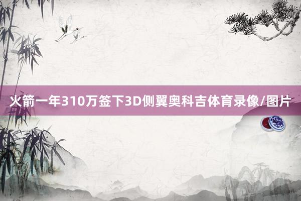 火箭一年310万签下3D侧翼奥科吉体育录像/图片