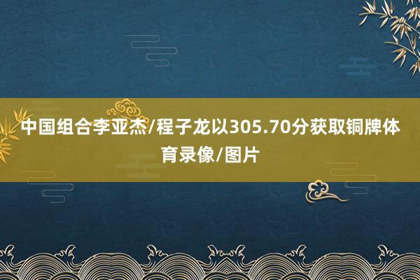 中国组合李亚杰/程子龙以305.70分获取铜牌体育录像/图片