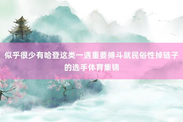 似乎很少有哈登这类一遇重要搏斗就民俗性掉链子的选手体育集锦