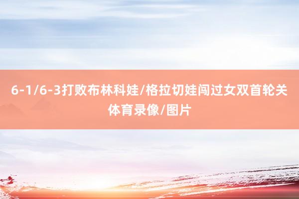 6-1/6-3打败布林科娃/格拉切娃闯过女双首轮关体育录像/图片