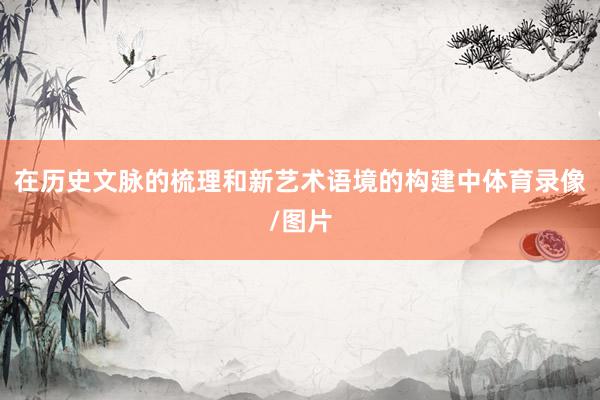 在历史文脉的梳理和新艺术语境的构建中体育录像/图片