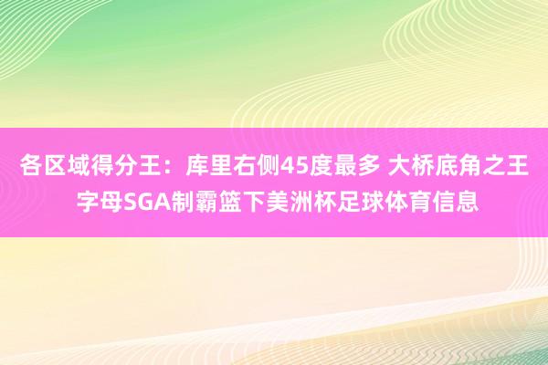 各区域得分王：库里右侧45度最多 大桥底角之王 字母SGA制霸篮下美洲杯足球体育信息